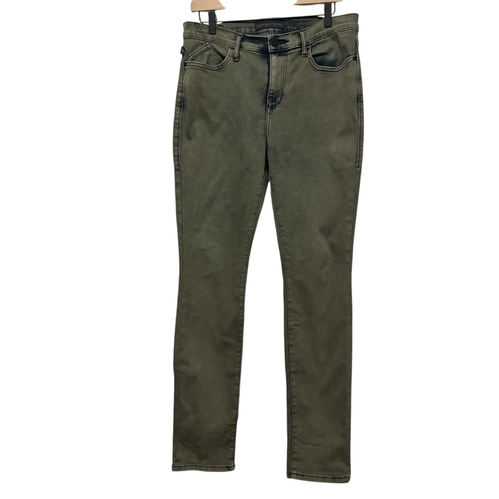 Rock & Republic Berlin Skinny Jeans 12 Olive Green Grunge Casual Stretch